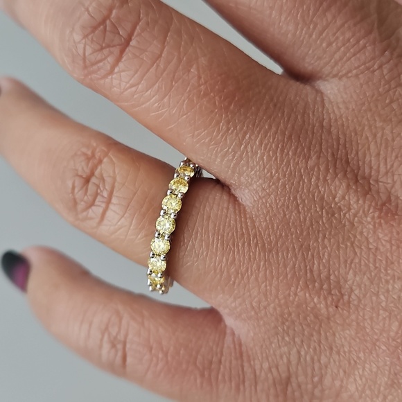 Lemon Yellow Eternity Band Ring